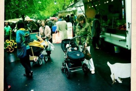 Schönes Wochenende vom berühmten Wochenmarkt