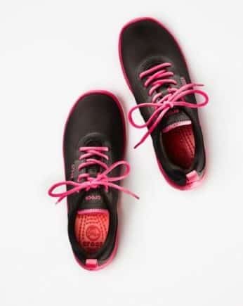 crocs aw14 duet busy day lace up ld black candy pink 5999eu